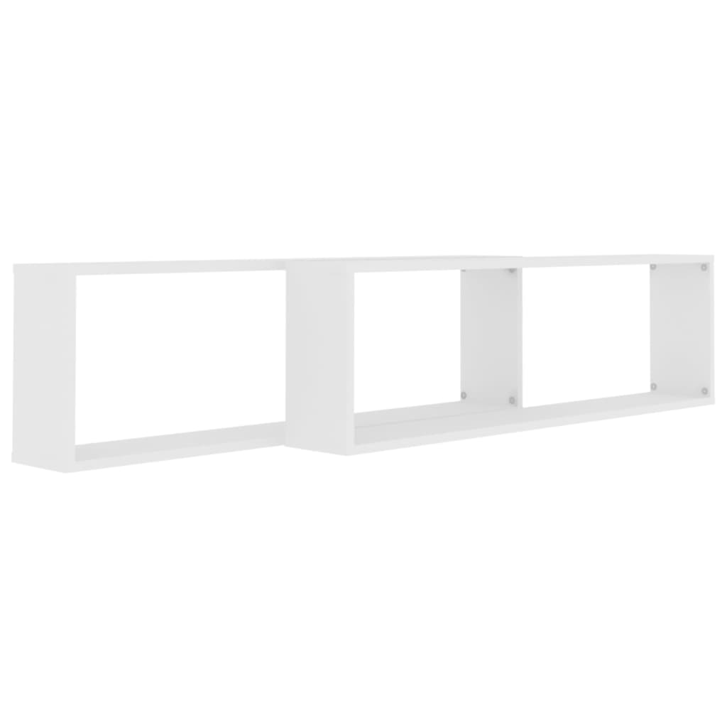 Wall shelves, 2 pcs., white, 100x15x30cm, engineered wood