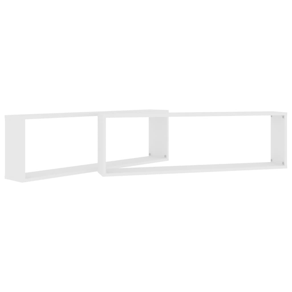 Wall shelves, 2 pcs., white, 100x15x30cm, engineered wood
