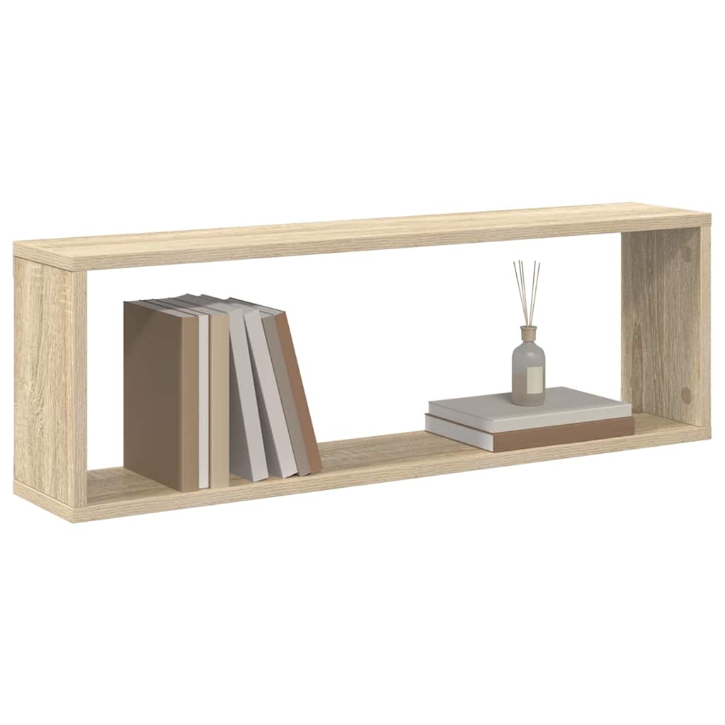 Wall shelves, 2 pcs., oak, 80x15x26.5cm, wood