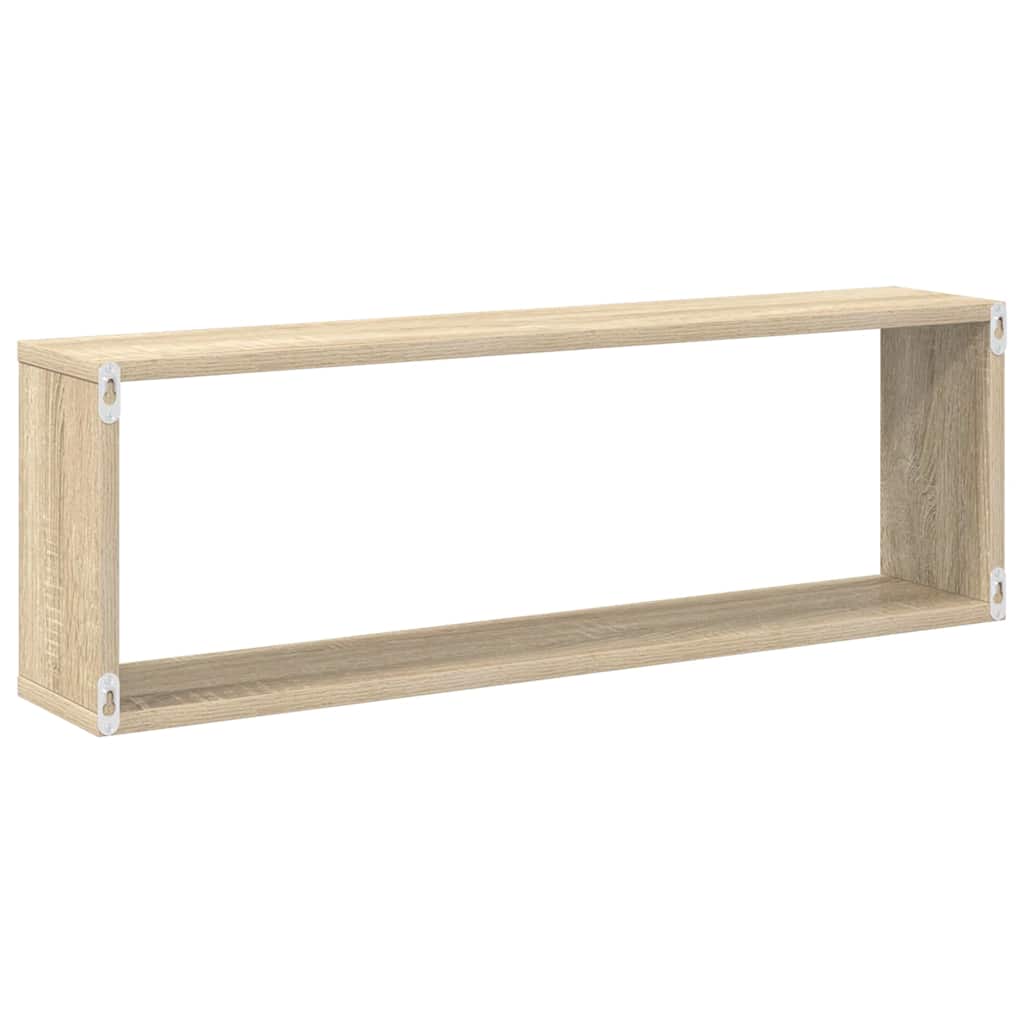 Wall shelves, 2 pcs., oak, 80x15x26.5cm, wood