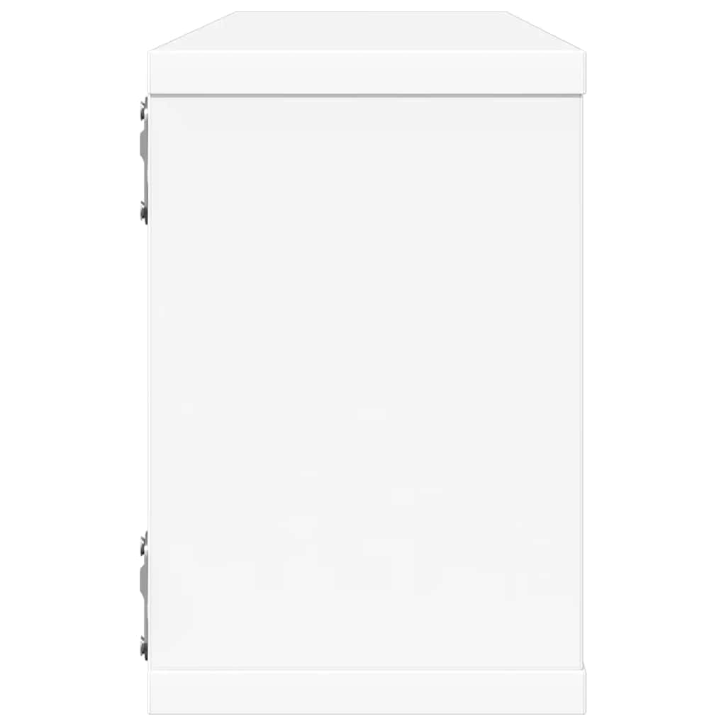 Sienas plaukti, 4 gab., balti, 60x15x23 cm, apstrādāta koksne
