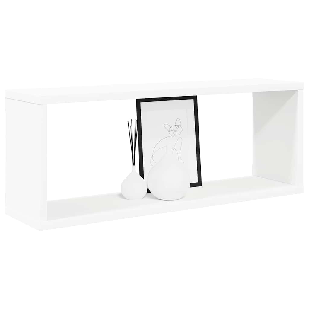Wall shelves, 6 pcs., white, 60x15x23 cm, engineered wood