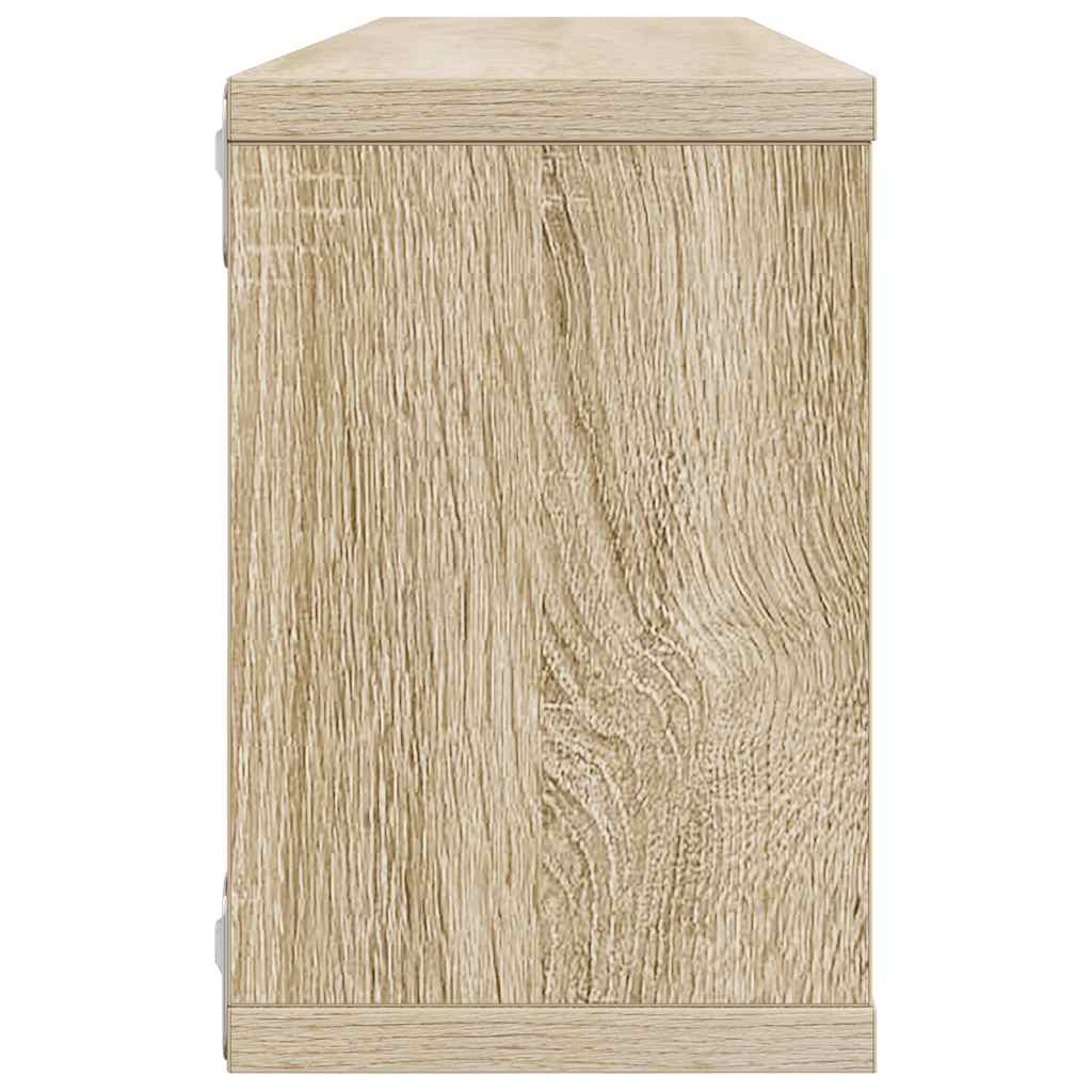 Pie sienas stiprināmi plaukti, 6 gab., ozolkoka, 60x15x23cm, apstrādāta koksne