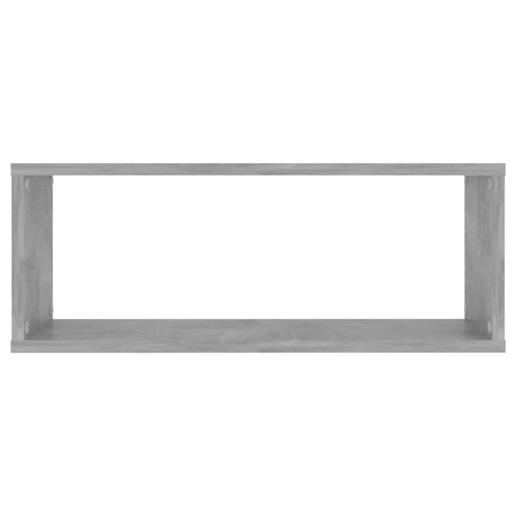 Sieninės lentynos, 2vnt., betono, 60x15x23cm, apdirbta mediena
