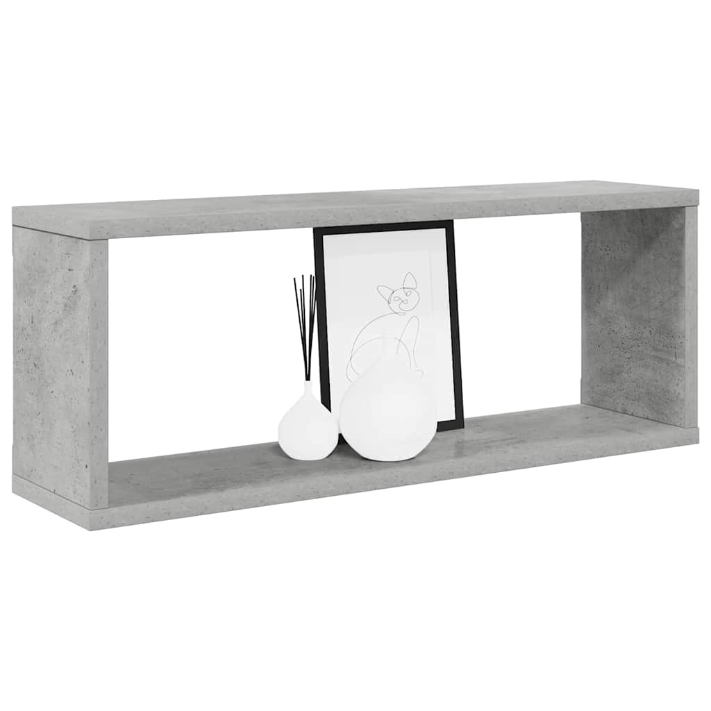 Sieninės lentynos, 4vnt., betono, 60x15x23cm, apdirbta mediena