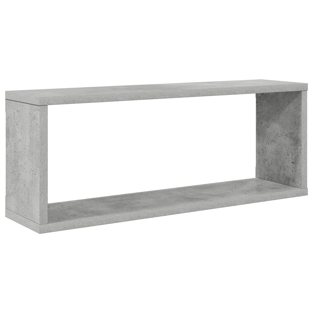 Sieninės lentynos, 4vnt., betono, 60x15x23cm, apdirbta mediena
