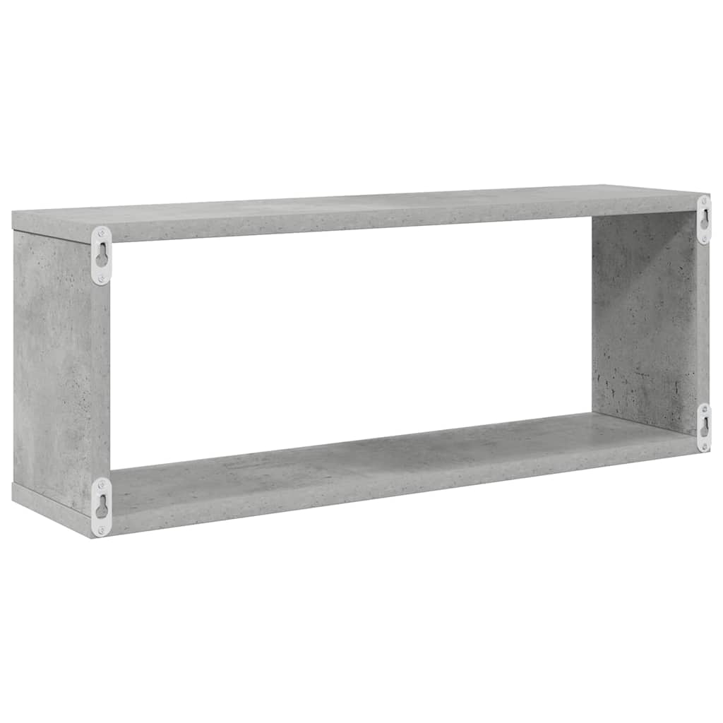 Sieninės lentynos, 4vnt., betono, 60x15x23cm, apdirbta mediena