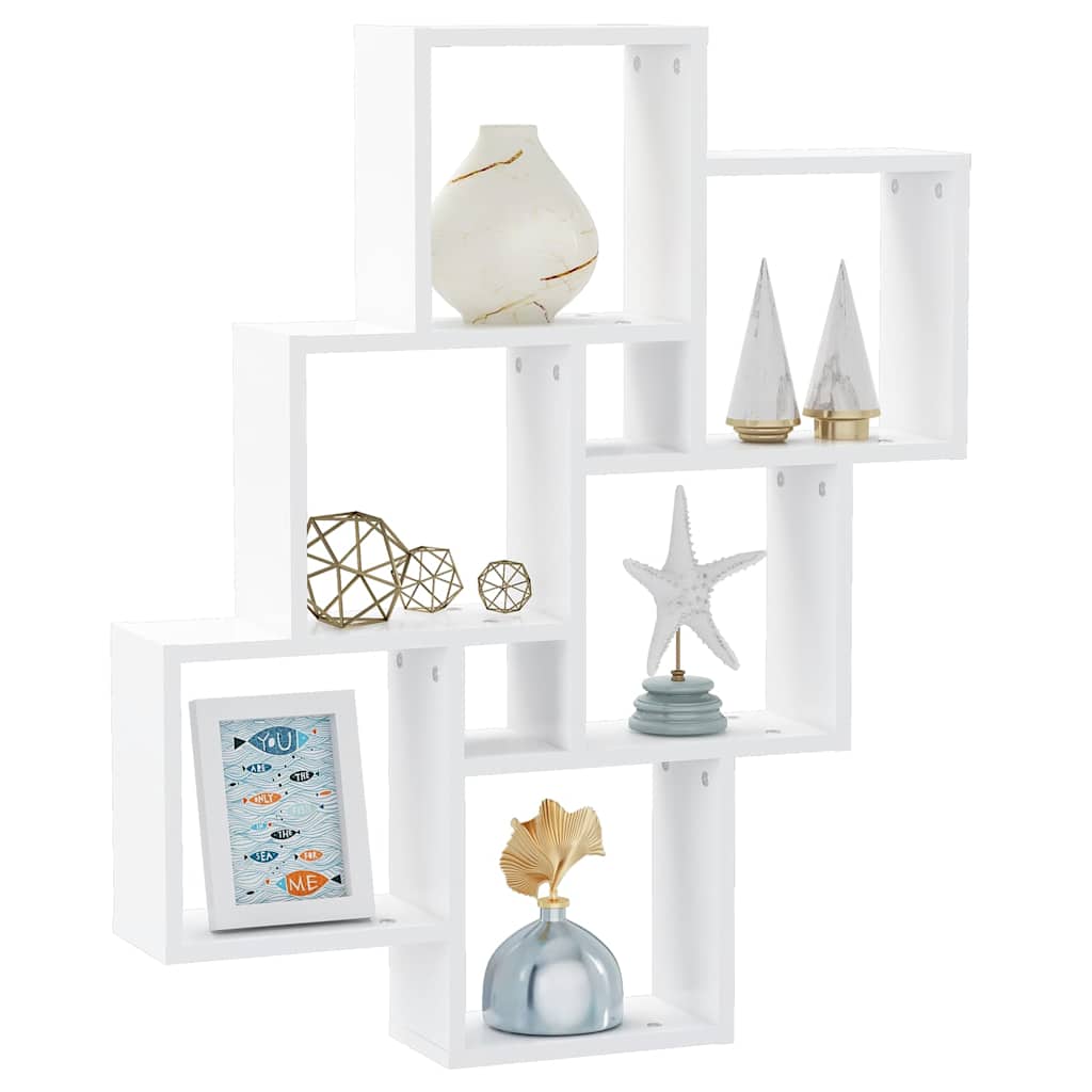 Wall shelf, white, 78x15x93cm, engineered wood