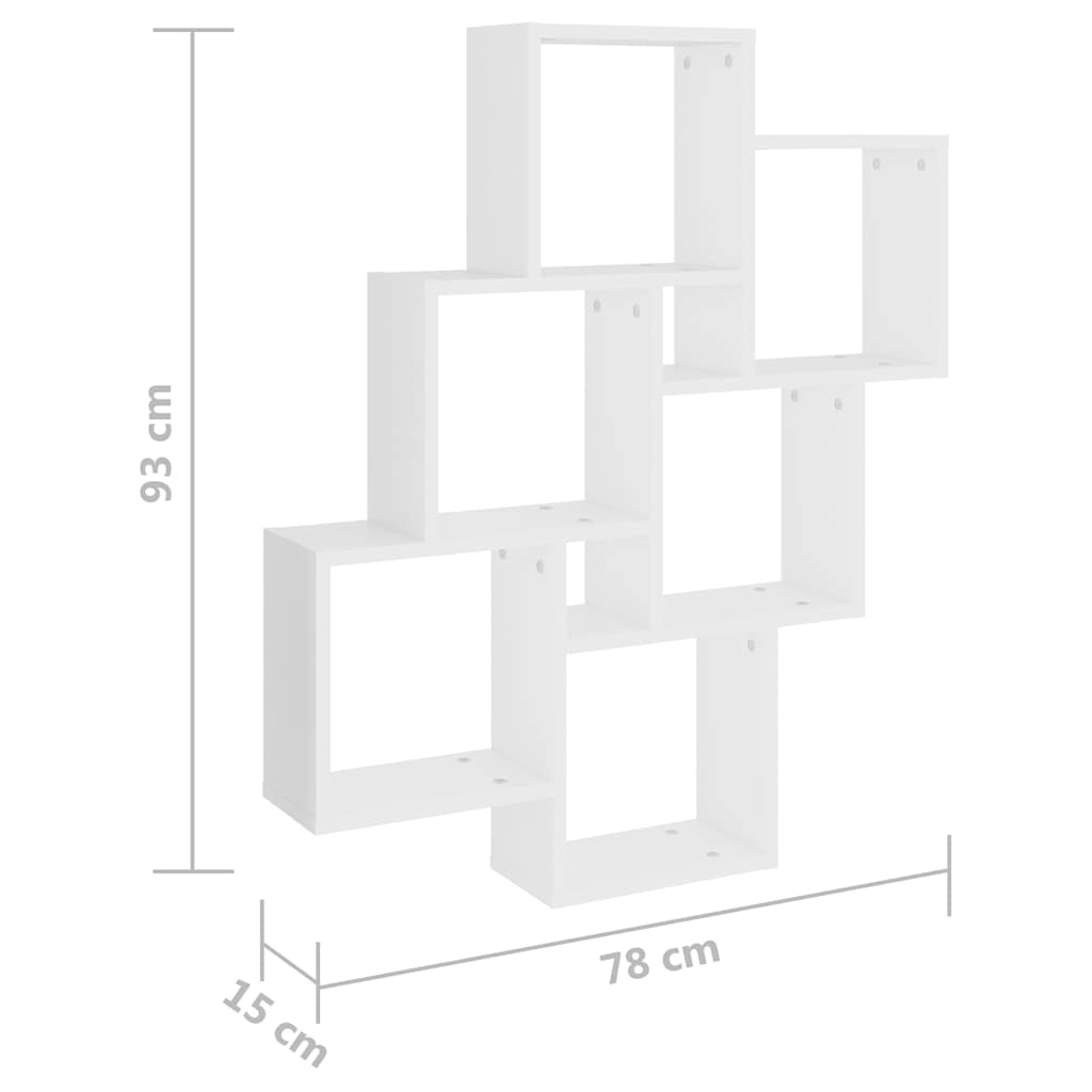 Wall shelf, white, 78x15x93cm, engineered wood