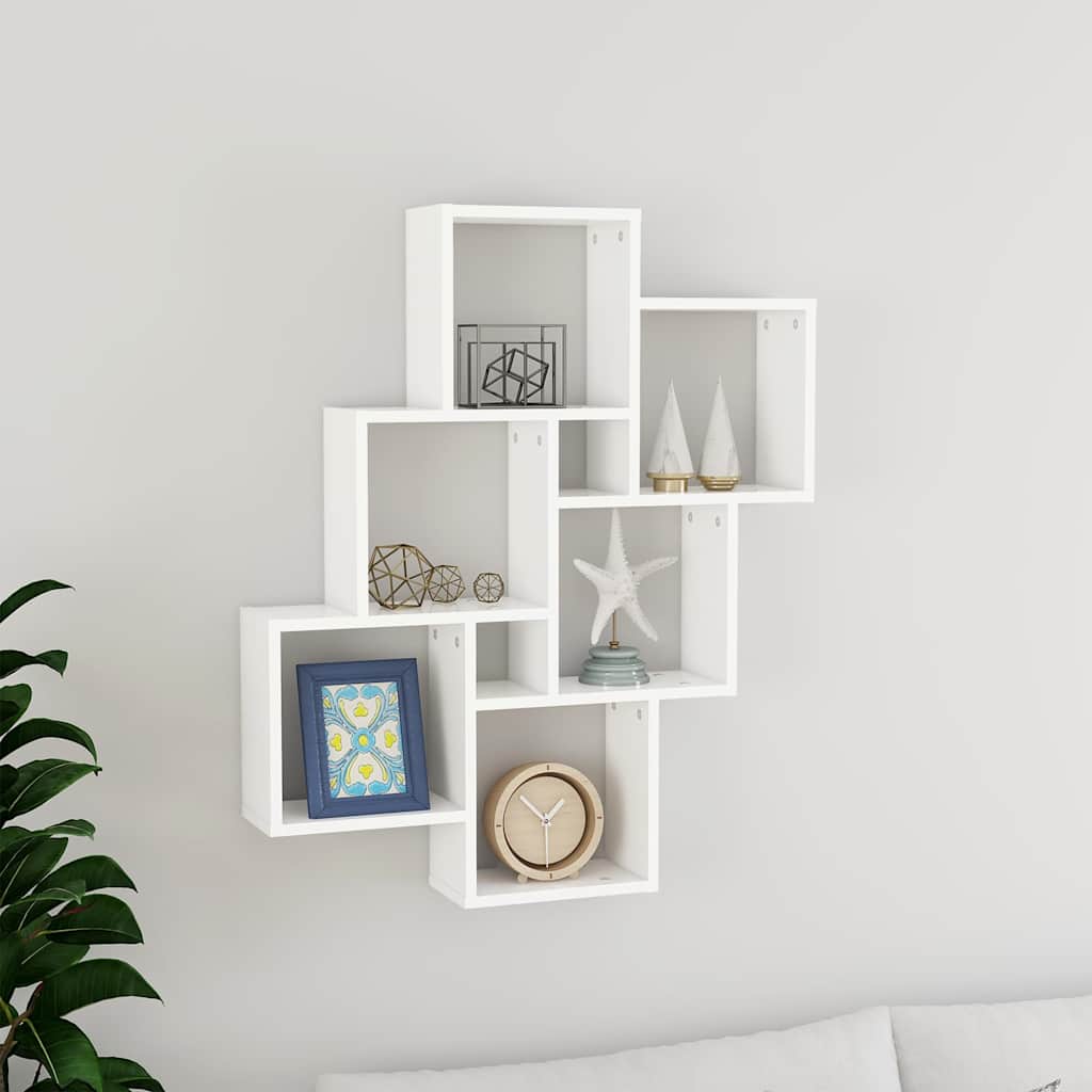 Wall shelf, white, 78x15x93cm, engineered wood