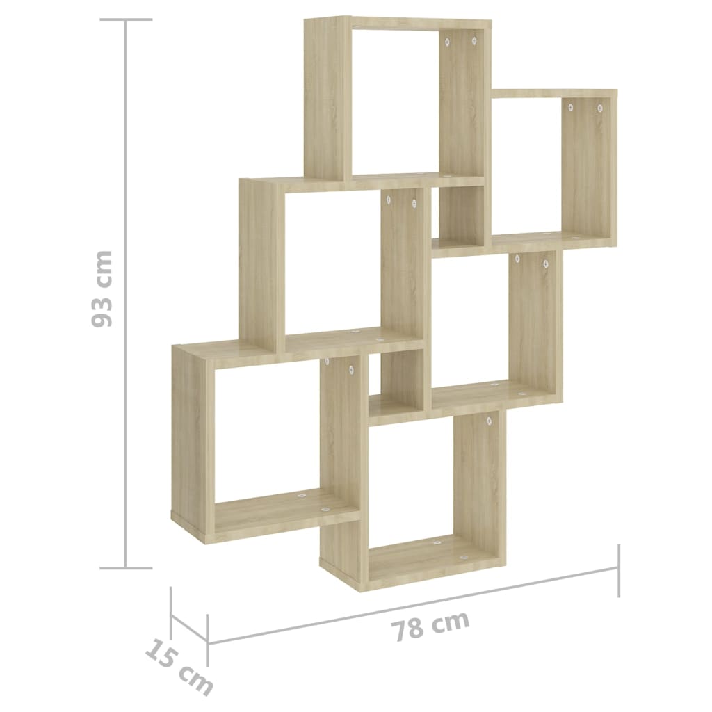 Wall shelf, Sonoma oak, 78x15x93cm, engineered wood