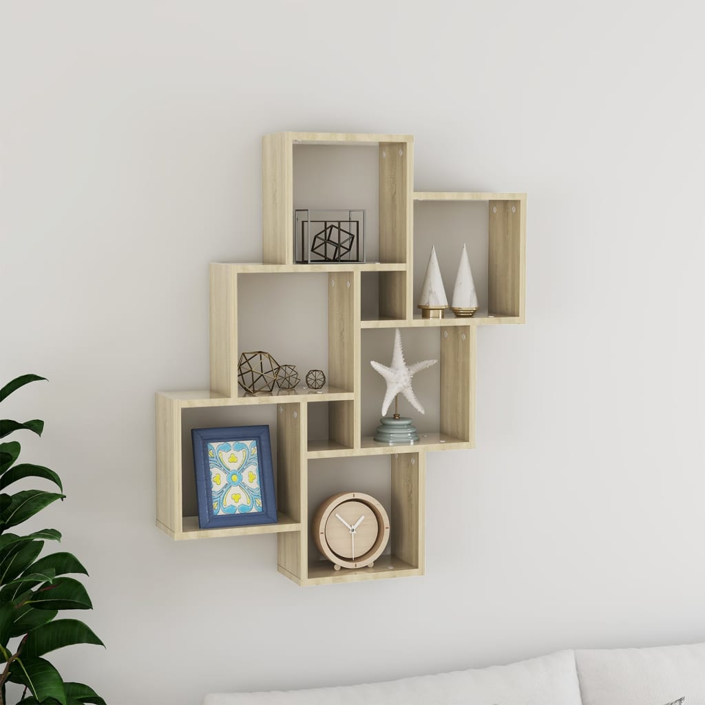 Wall shelf, Sonoma oak, 78x15x93cm, engineered wood