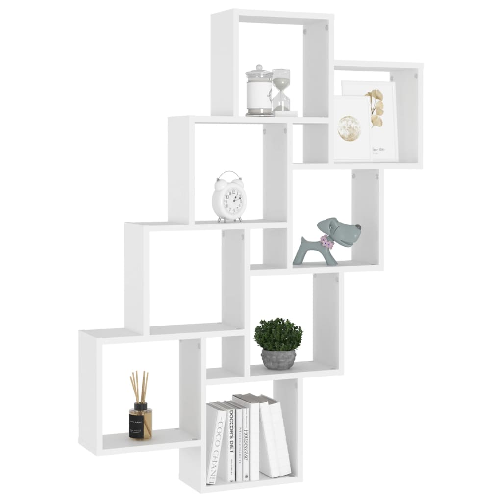 Wall shelf, white, 90x15x119cm, engineered wood