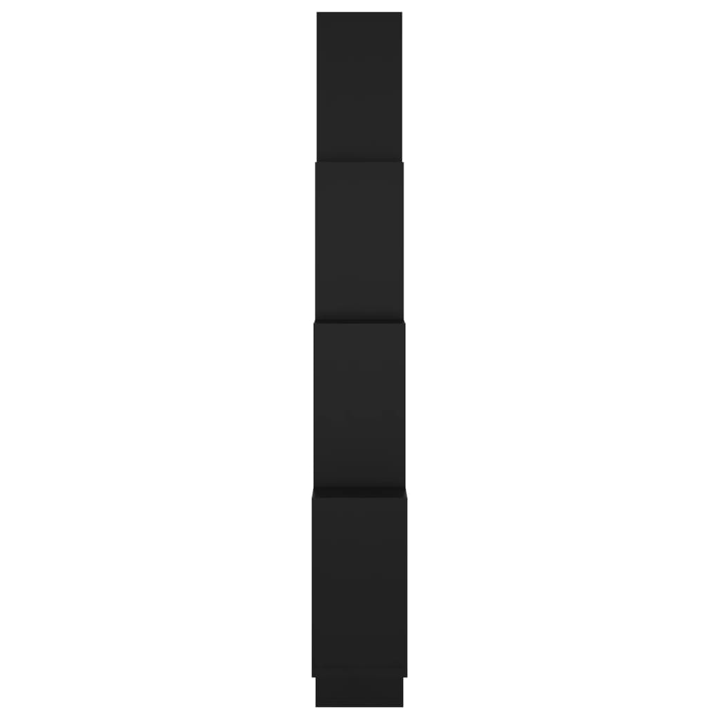 Wall shelf, black, 90x15x119cm, engineered wood