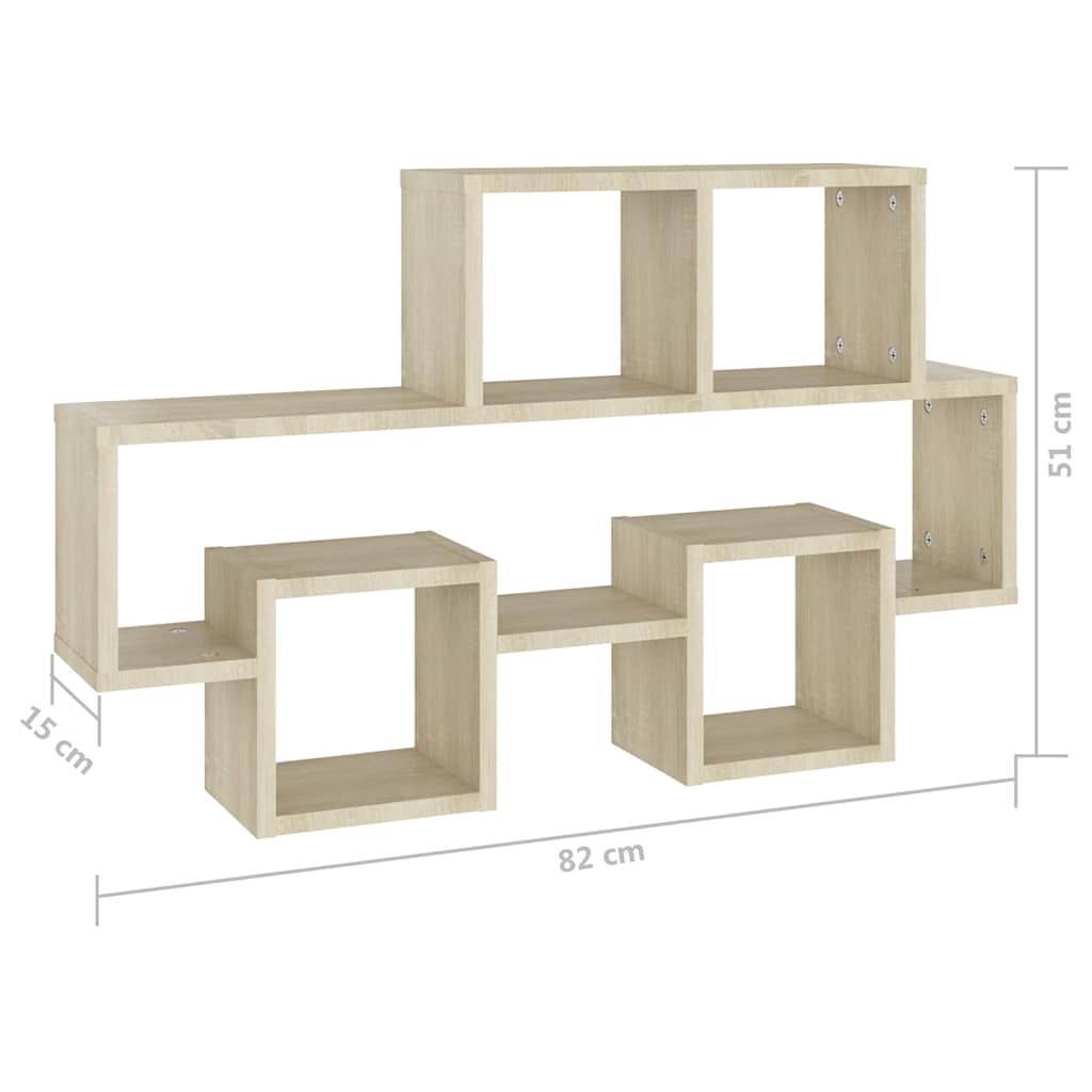 Car-shaped wall shelf, oak, 82x15x51cm, wood