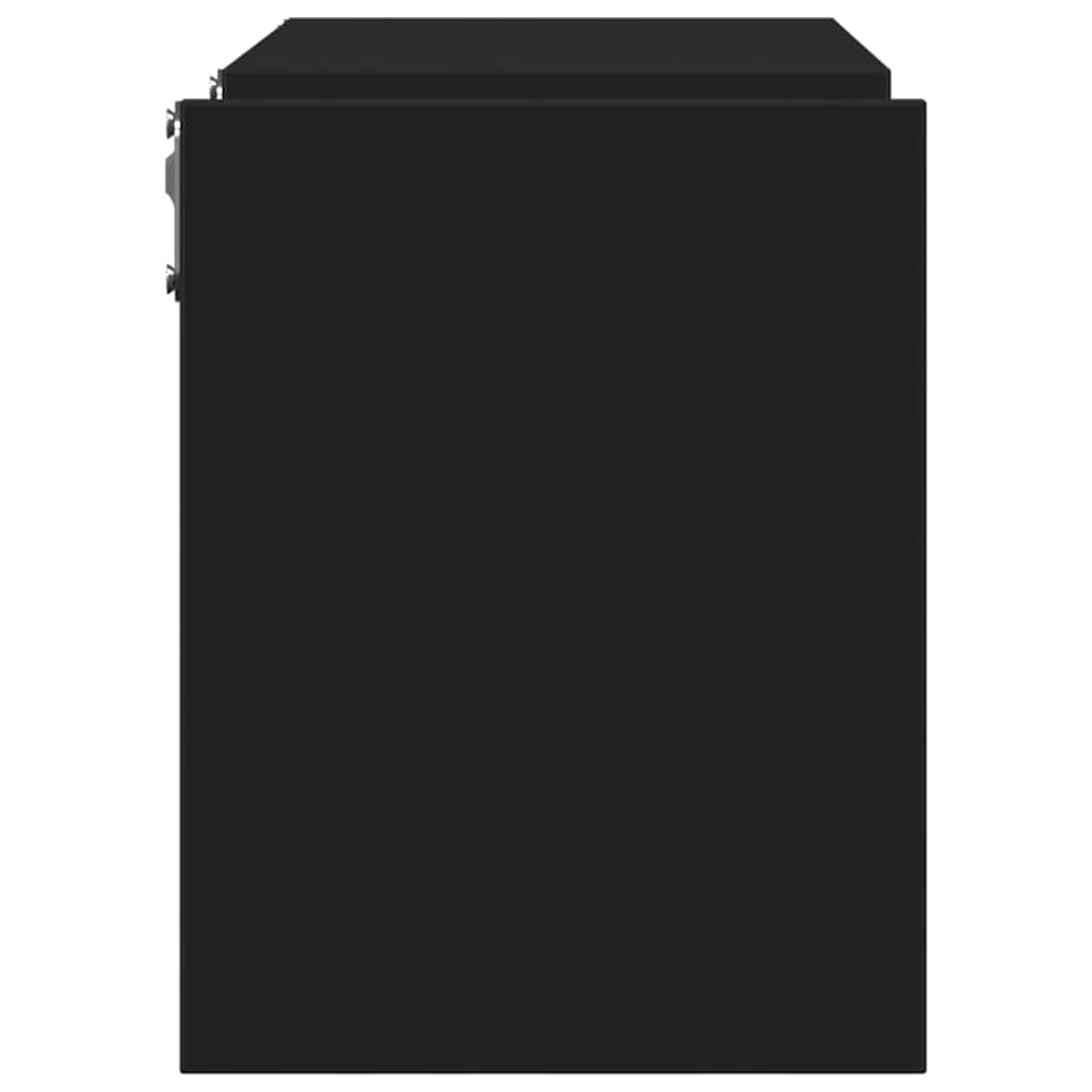 Wall shelves, 2 pcs., black, 100x15x20cm, engineered wood