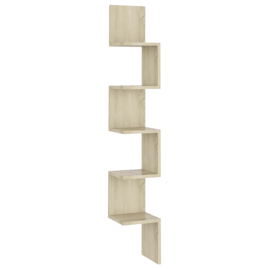 Wall corner shelf, oak, 20x20x127.5cm, wood