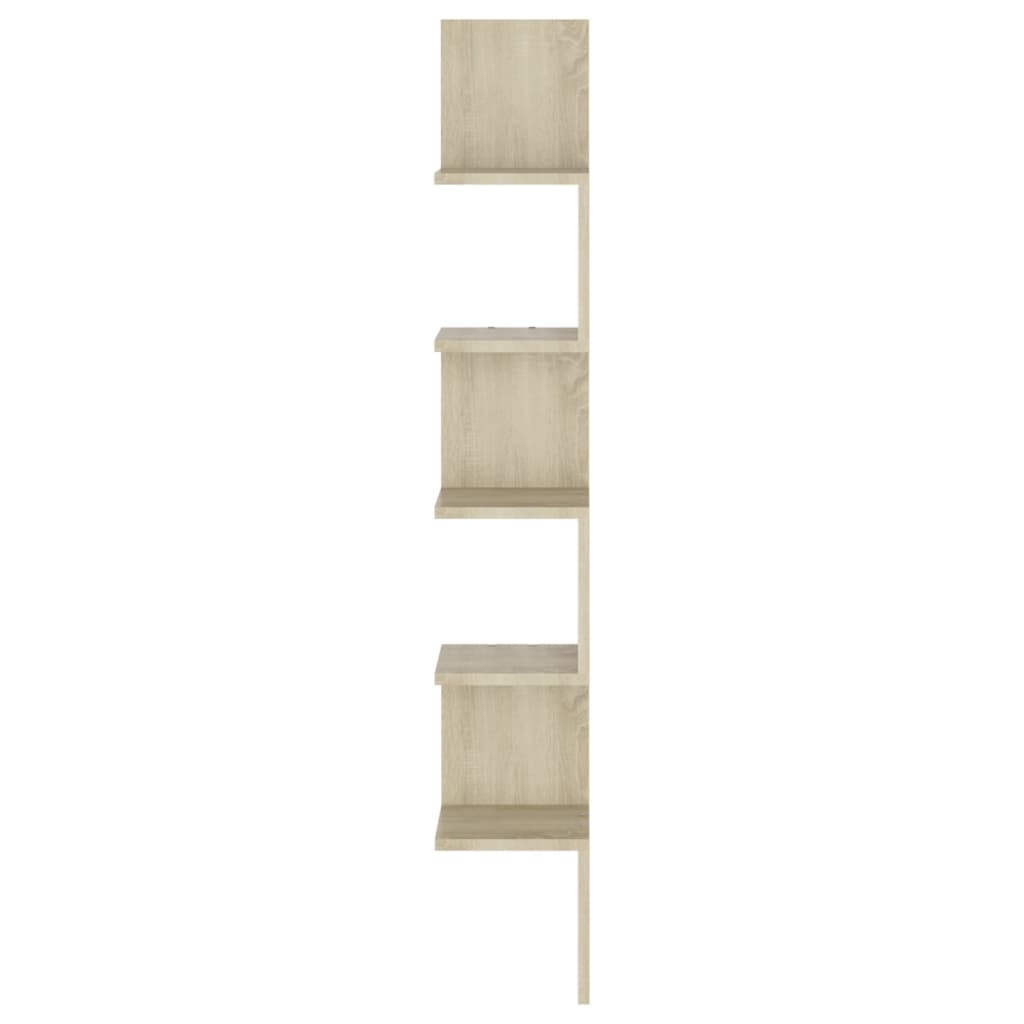 Wall corner shelf, oak, 20x20x127.5cm, wood