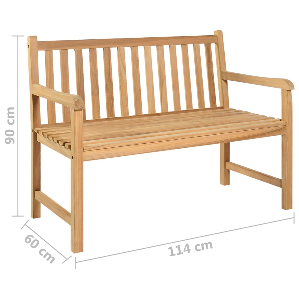 Garden bench, 114cm, solid teak wood