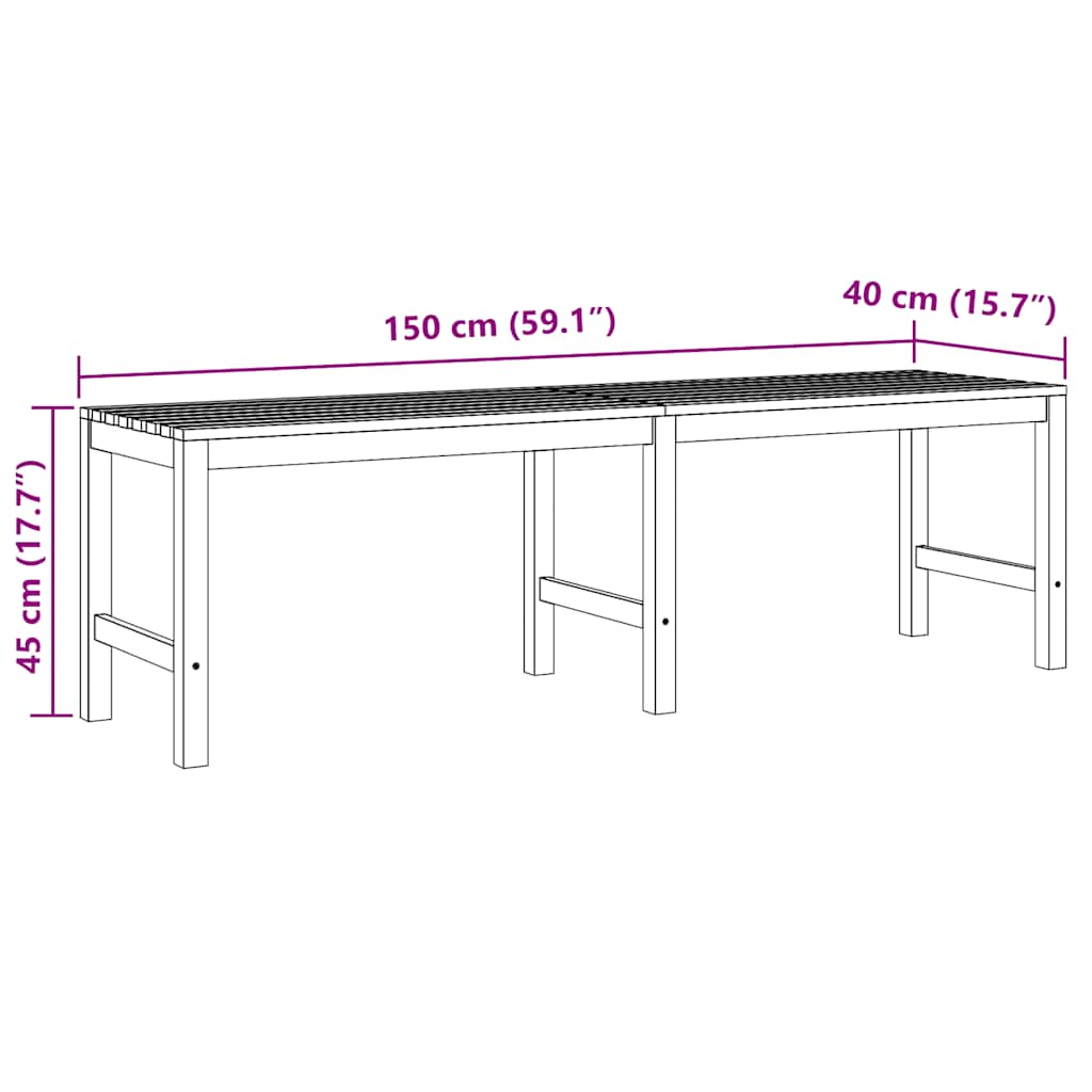 Dārza sols, 150 cm, tīkkoka masīvkoks