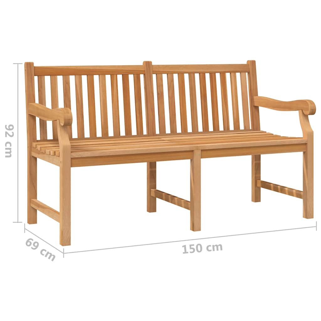 Garden bench, 150cm, solid teak wood