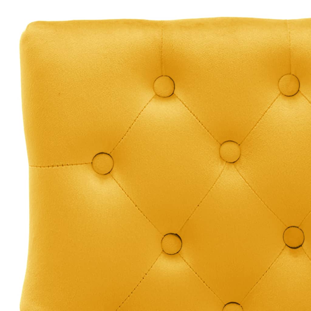 Dining chairs, 2 pcs, yellow, velvet
