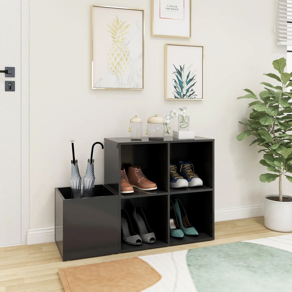 Hallway shoe cabinet, gray, 105x35.5x70cm, wood