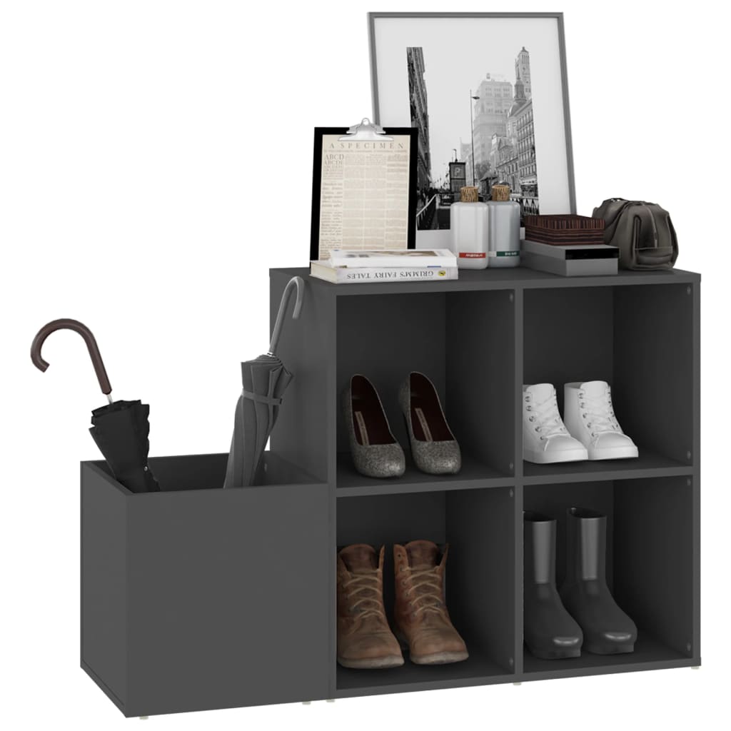 Hallway shoe cabinet, gray, 105x35.5x70cm, wood