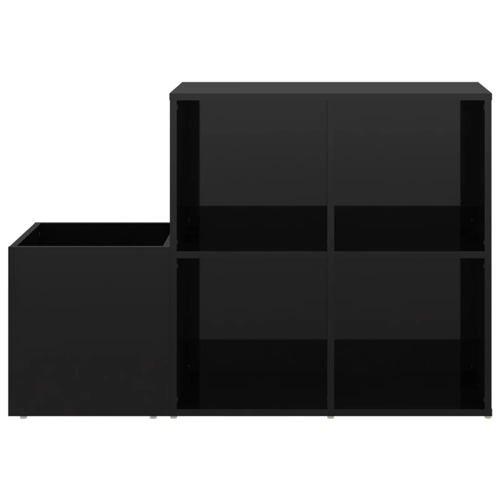 Hallway shoe cabinet, black, 105x35.5x70cm, wood