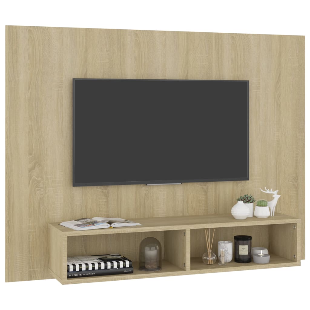 Sieninė TV spintelė, ąžuolo, 120x23,5x90cm, apdirbta mediena