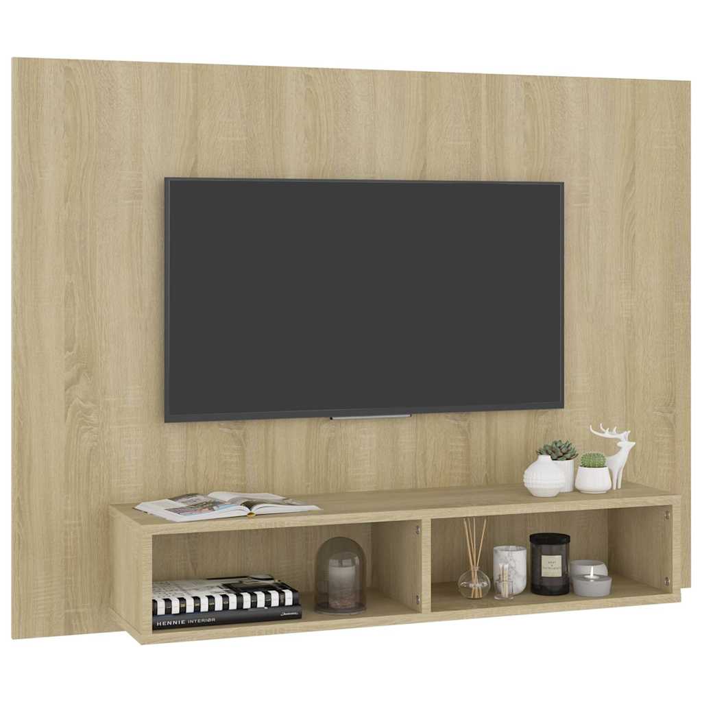 Sieninė TV spintelė, ąžuolo, 120x23,5x90cm, apdirbta mediena