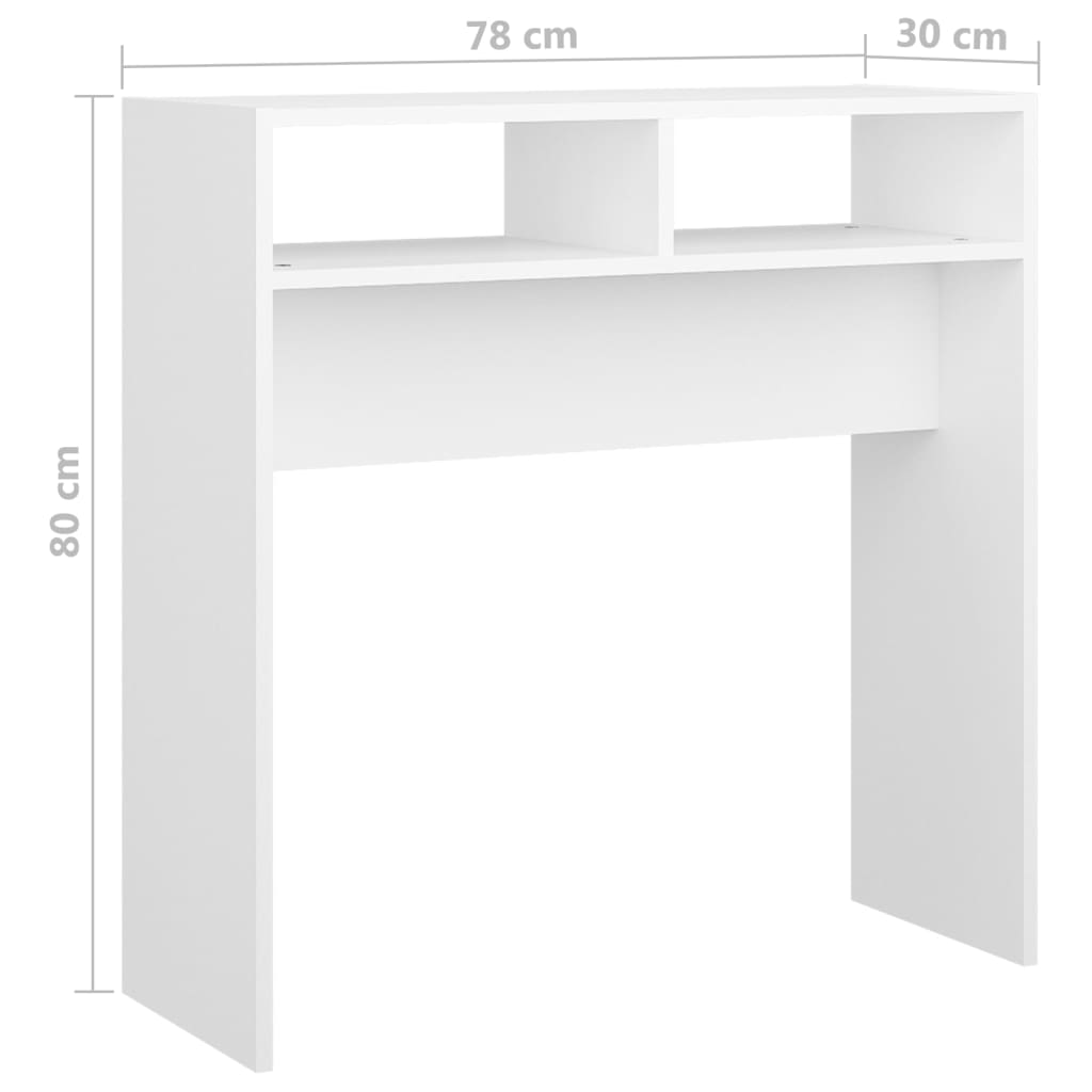 Konsolinis staliukas, baltas, 78x30x80cm, apdirbta mediena