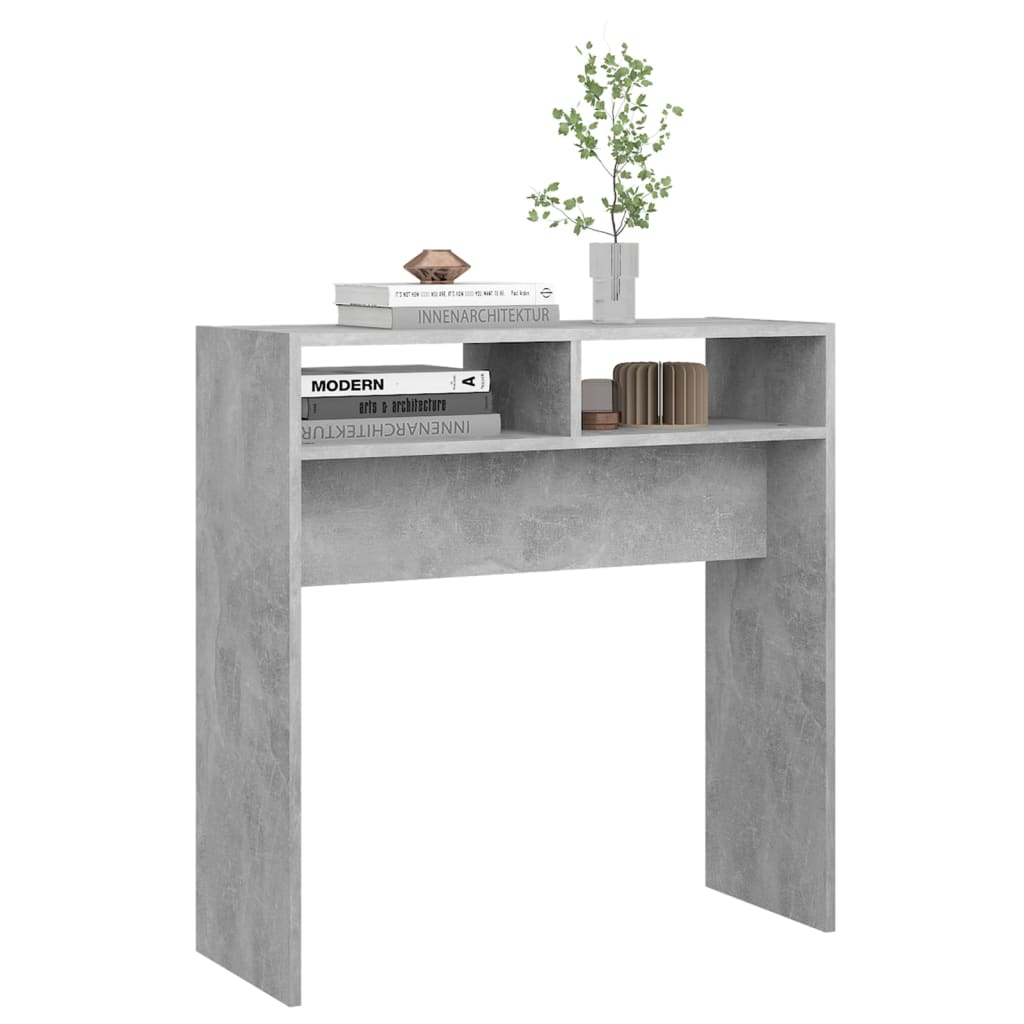 Konsolinis staliukas, betono, 78x30x80cm, apdirbta mediena