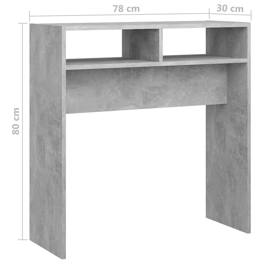 Konsolinis staliukas, betono, 78x30x80cm, apdirbta mediena
