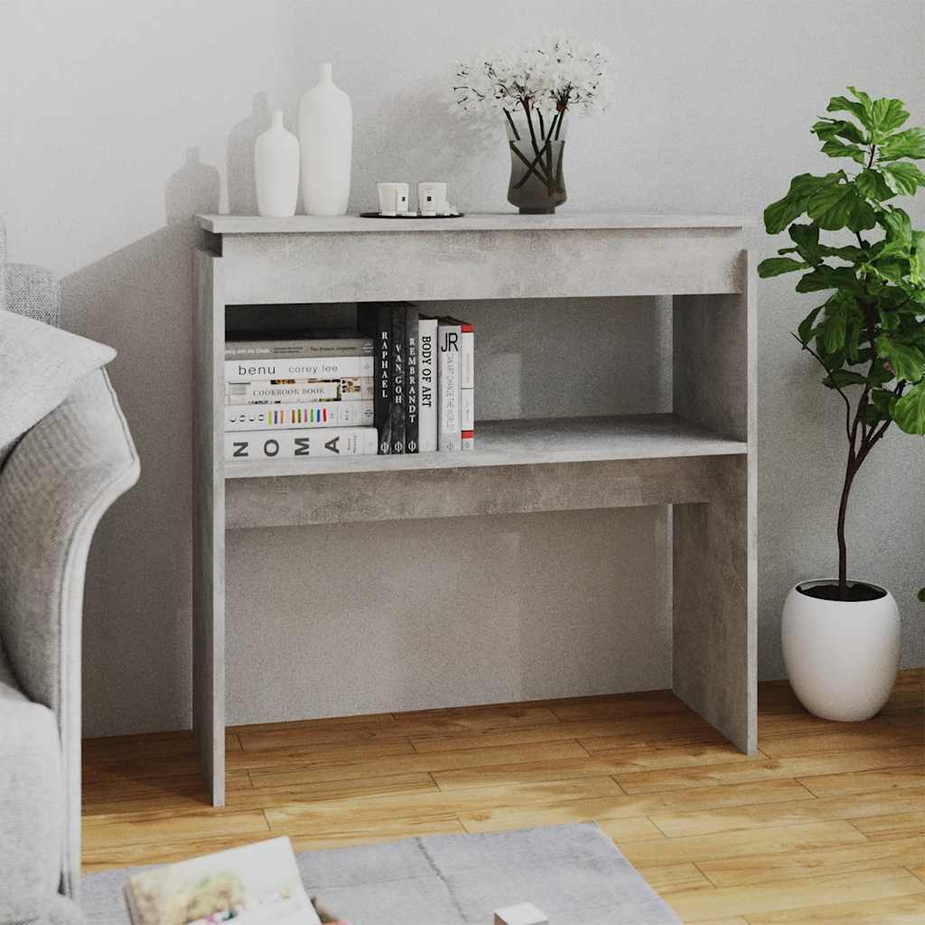 Konsolinis staliukas, betono, 80x30x80cm, apdirbta mediena