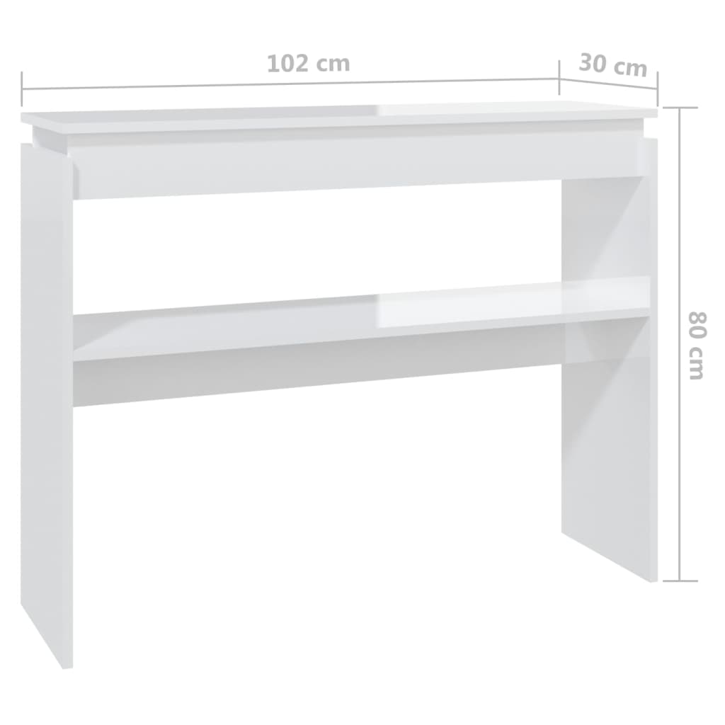 Konsolinis staliukas, baltas, 102x30x80cm, apdirbta mediena