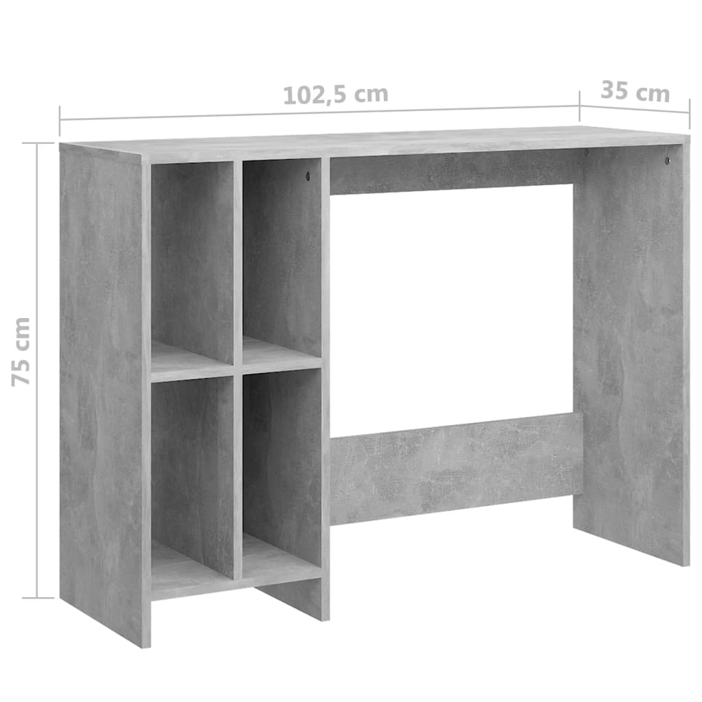 Laptop desk, concrete, 102.5x35x75cm, wood
