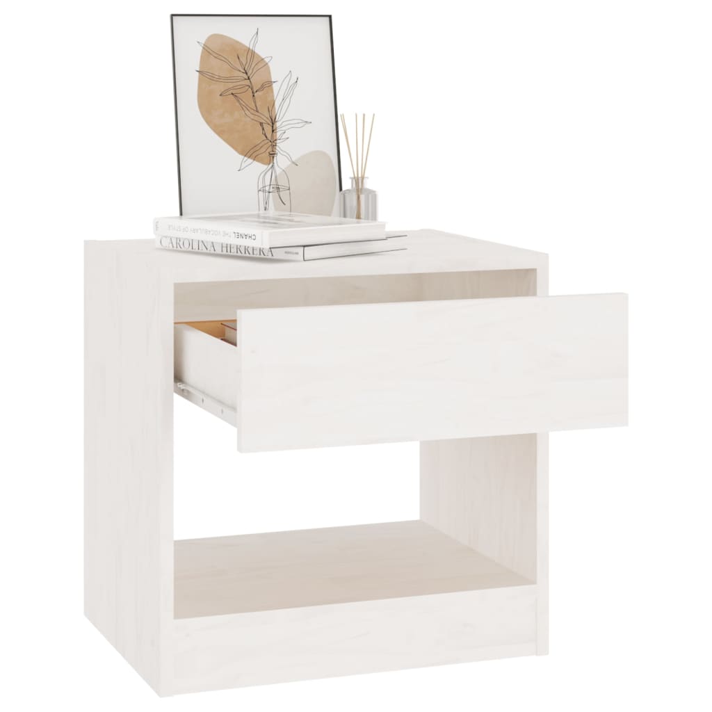 Nightstands, 2 pcs., white, 40x31x40cm, solid pine