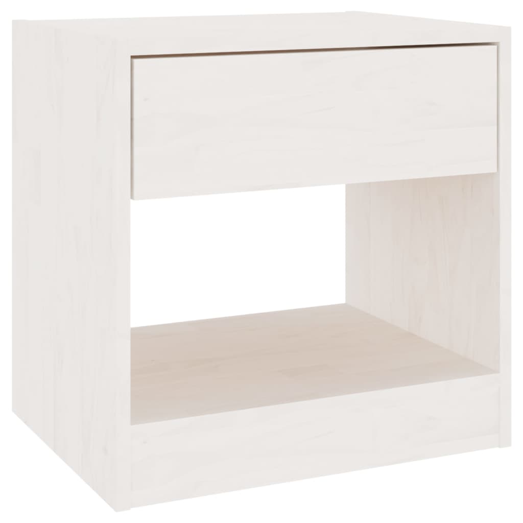 Nightstands, 2 pcs., white, 40x31x40cm, solid pine