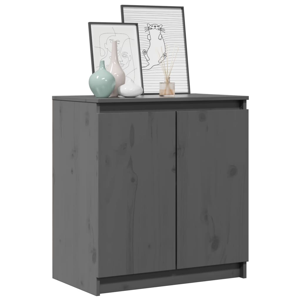 Side cabinet, grey, 60x36x65cm, solid pine