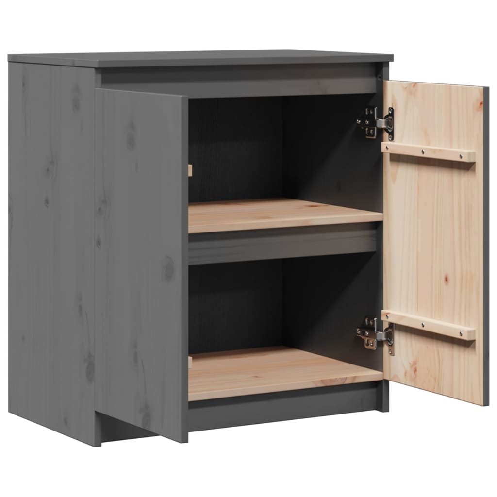 Side cabinet, grey, 60x36x65cm, solid pine