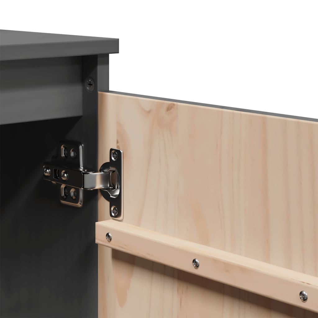 Side cabinet, grey, 60x36x65cm, solid pine