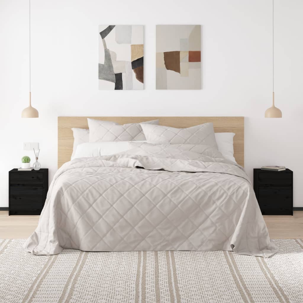 Naktsskapīši, 2 gab., melni, 40x31x50cm, priedes masīvkoks