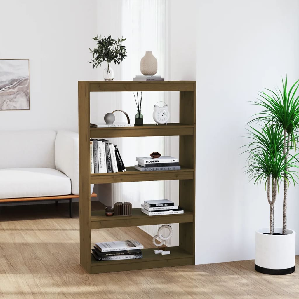 Grāmatu plaukts/istabas nodalījums, brūns, 80x30x135,5cm, priede