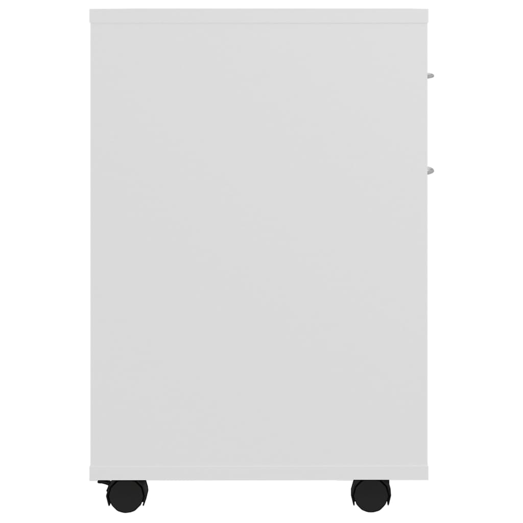Cabinet with castors, white, 45x38x54cm, engineered wood