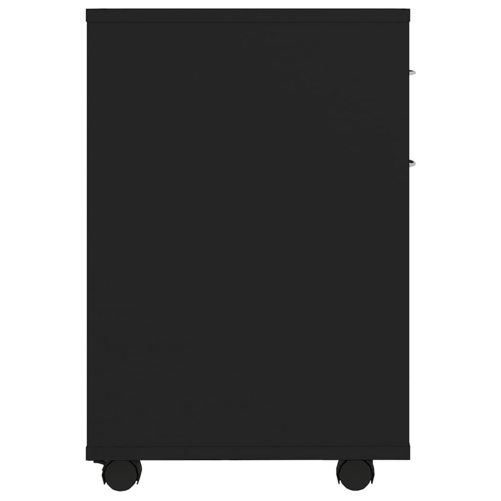 Cabinet with castors, black, 45x38x54cm, engineered wood