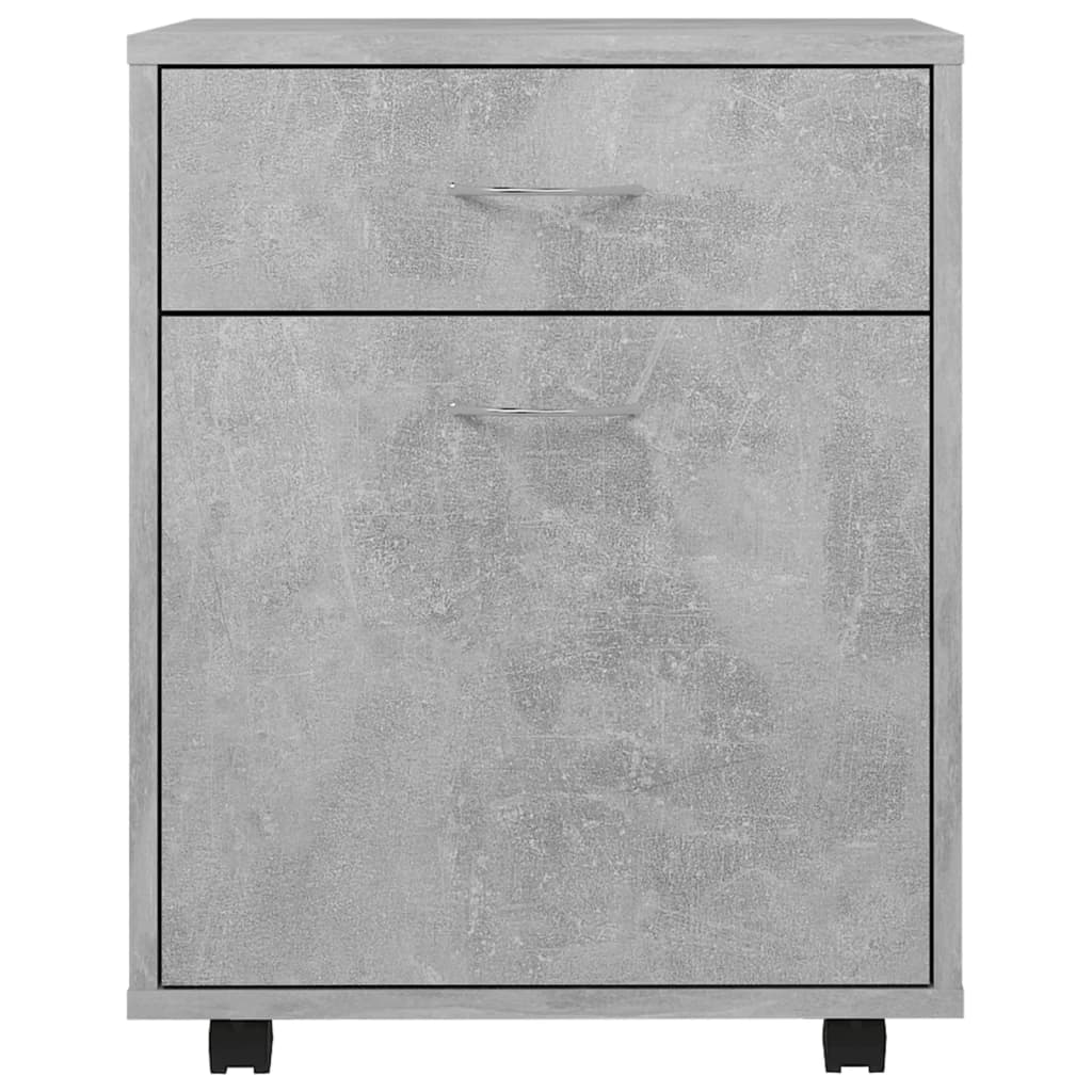 Cabinet with wheels, concrete, 45x38x54cm, treated wood