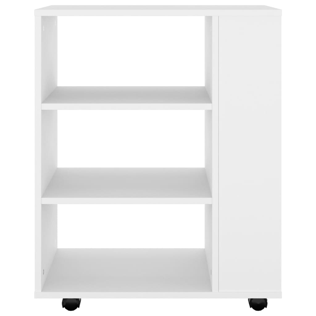 Cabinet with castors, white, 60x35x75cm, engineered wood