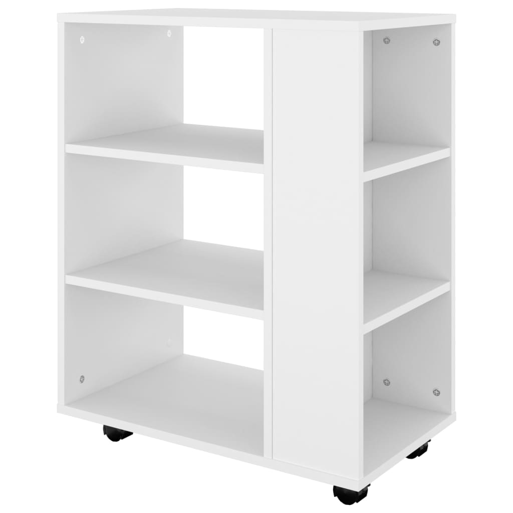 Cabinet with castors, white, 60x35x75cm, engineered wood