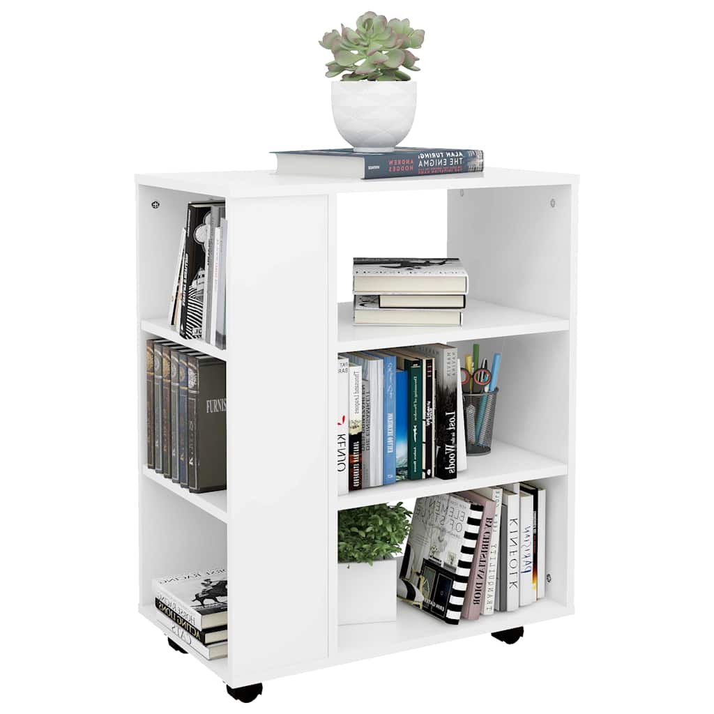 Cabinet with castors, white, 60x35x75cm, engineered wood